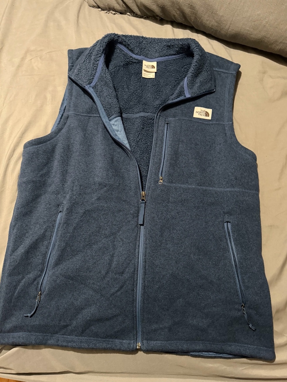 The North Face Men's Slate Blue Sherpa Fleece Vest